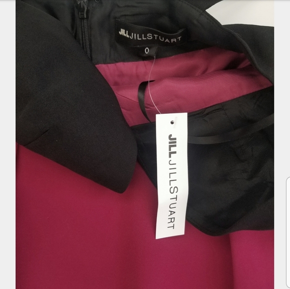 NWT Jill Stuart two-tone V-neck Midi Dress 0 2 - Picture 3 of 5